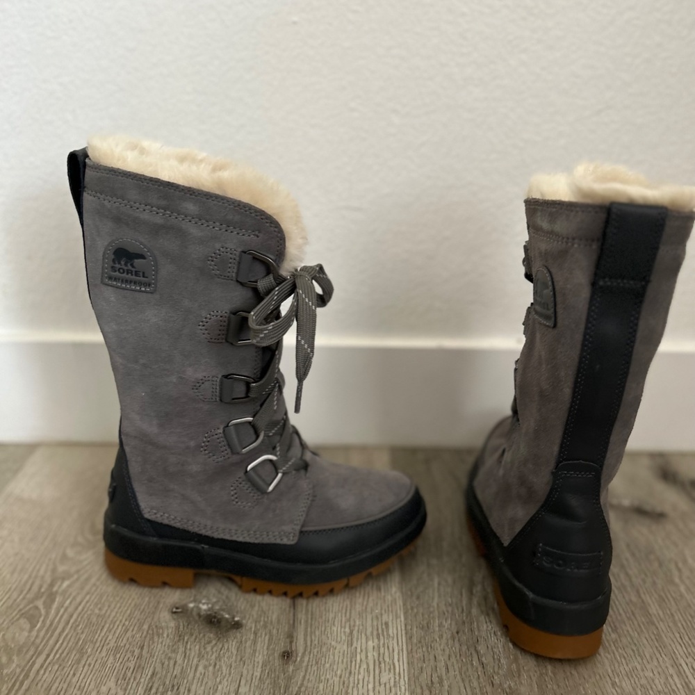 Sorel Leather Tivoli IC Waterproof Lace Up Snow Boots Sz 7 - Picture 1 of 7